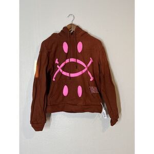 Galleria Groupies 100% Cotton Thick Brown Oversized Hoodie/ Womens Size Small